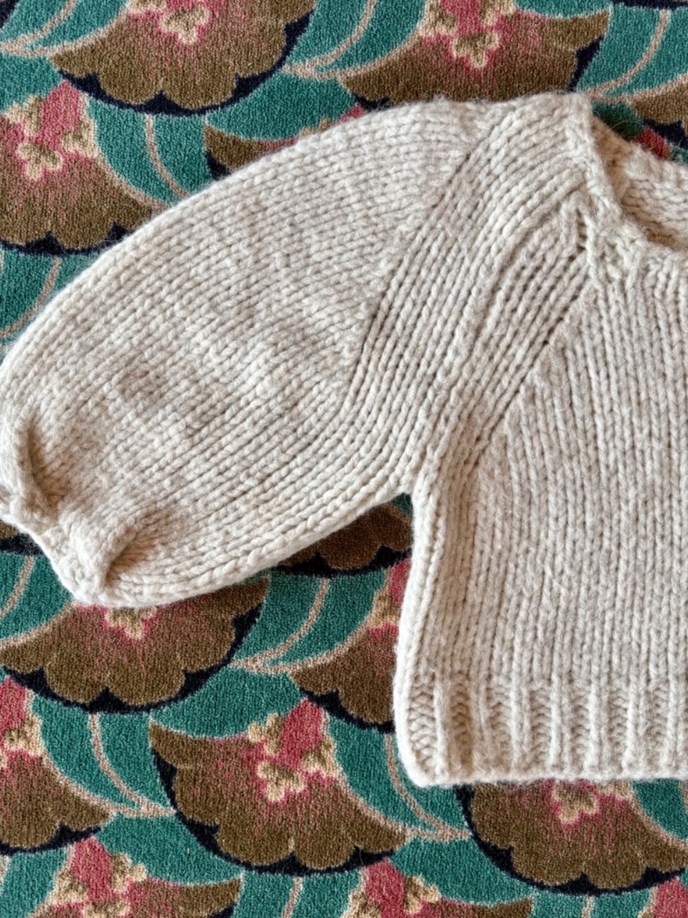 OOAK Hand-Knit Cropped Pullover - Picture 2 of 6